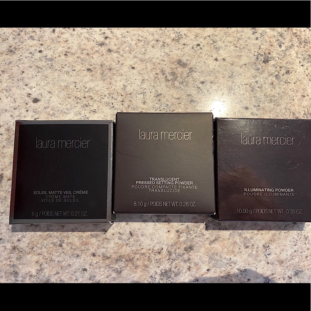 Laura Mercier Bronzer, setting powder, blush trio